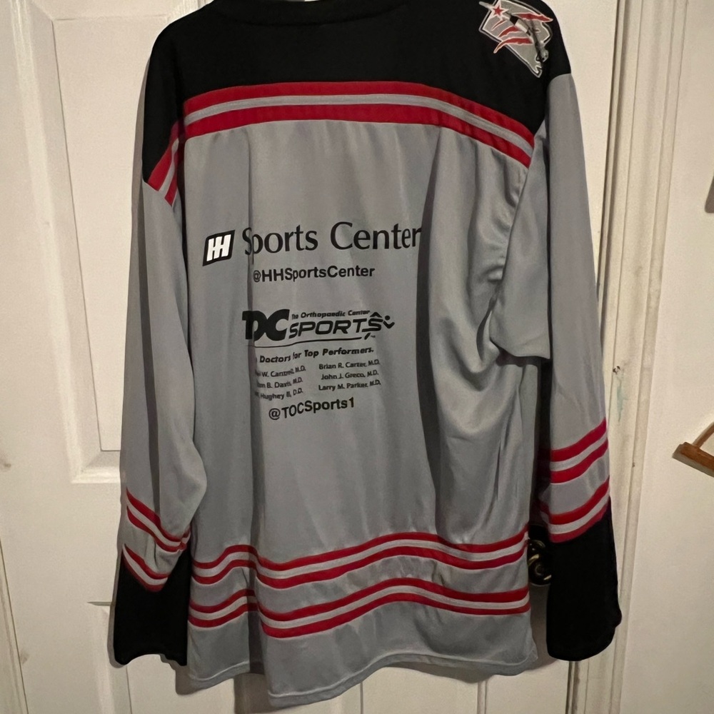 Gray and Red Huntsville Havoc Hockey Jersey - Picture 3 of 3